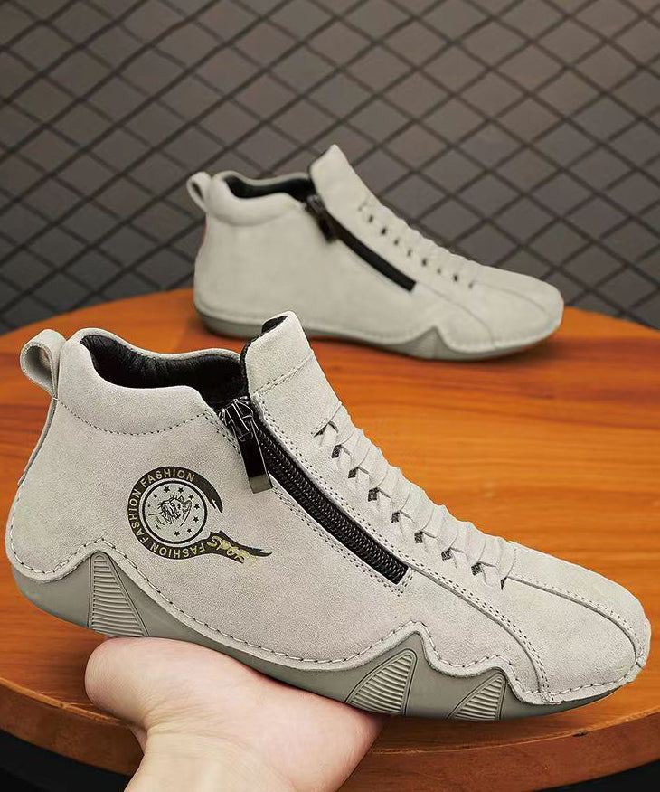 Spring Pink Comfortable Zipper Spliced Flat Shoes