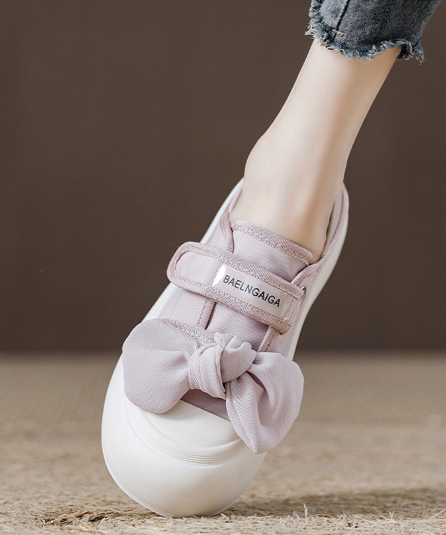 New Velcro Splicing Pink Casual Board Shoes