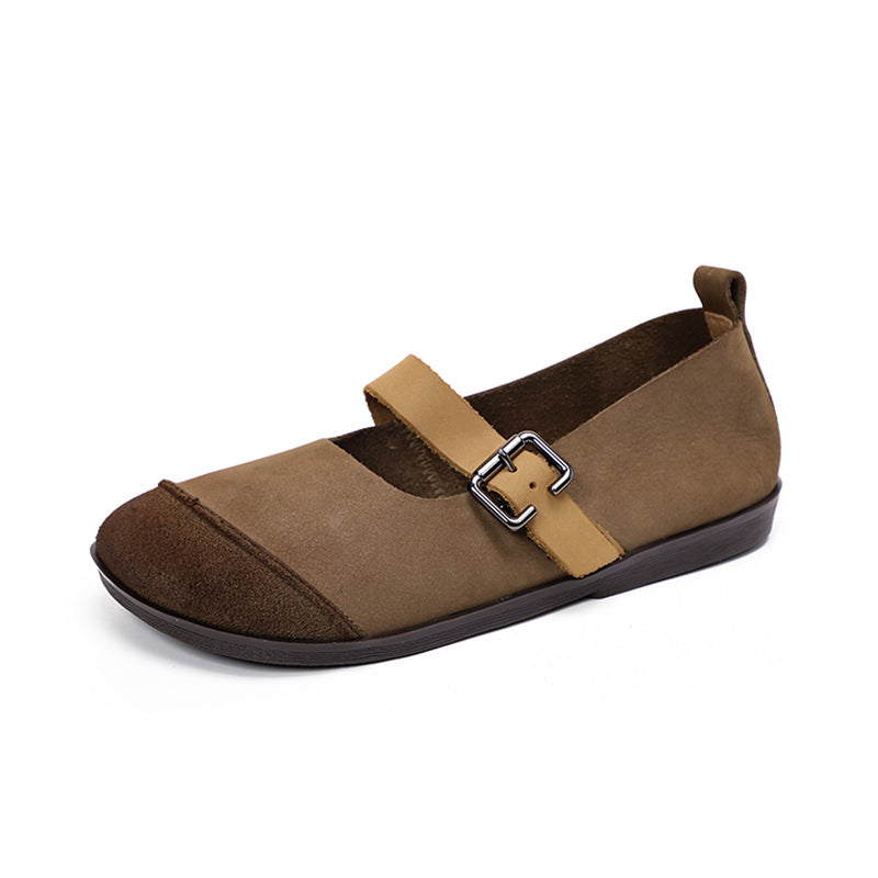 Summer Retro Leather Flat Casual Loafers