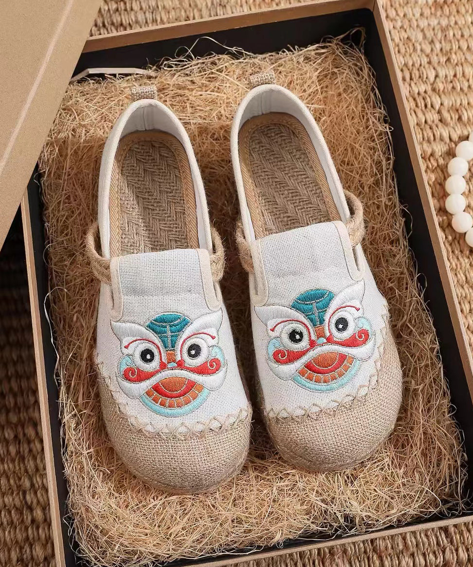 Black Comfy Bohemian Embroidery Flat Feet Shoes