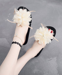 Fashionable Flower Beach Slide Sandals Peep Toe