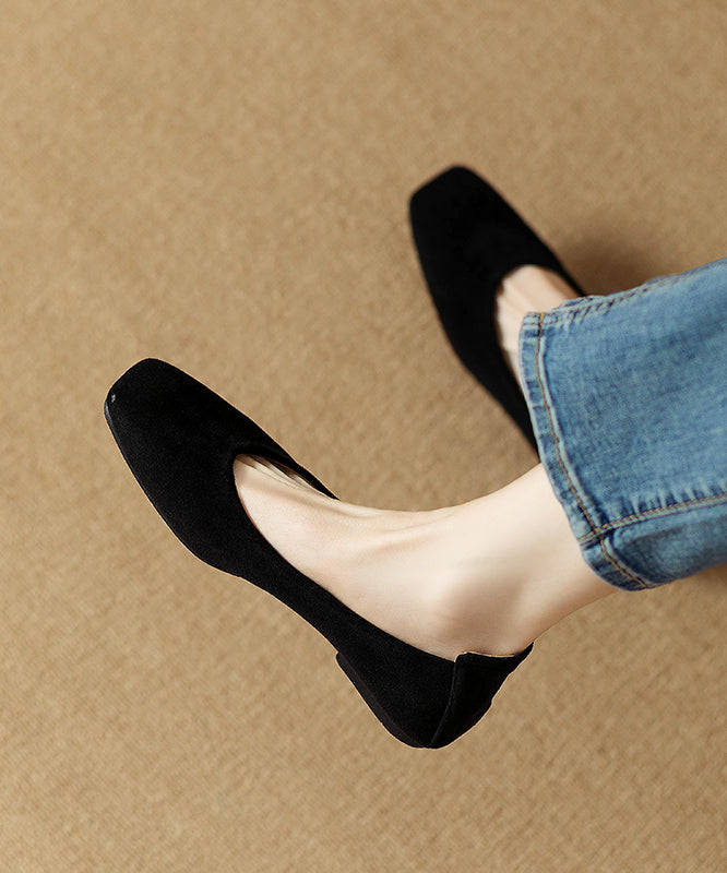 Orange Flat Feet Shoes Suede Comfortable Splicing