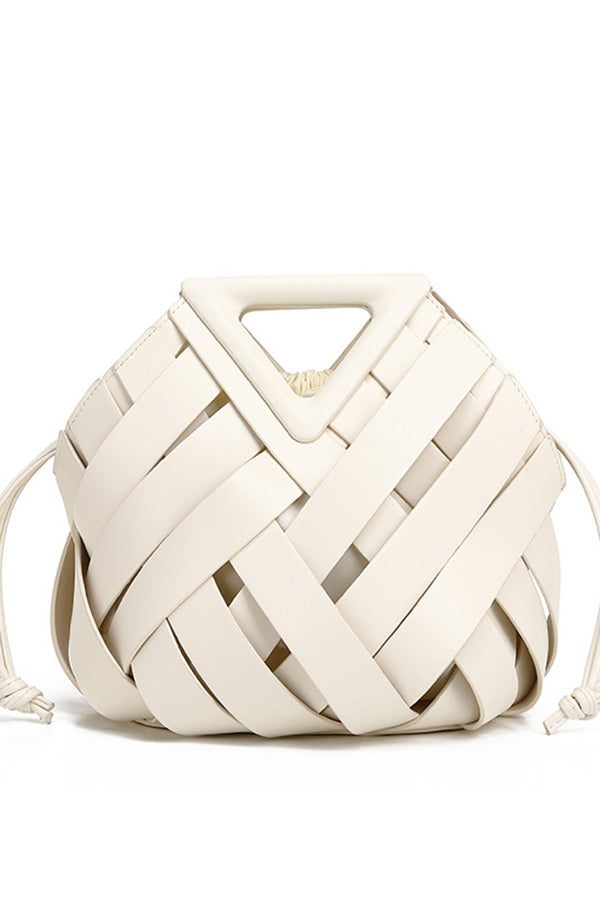 Triangle Woven Large-capacity Handbag