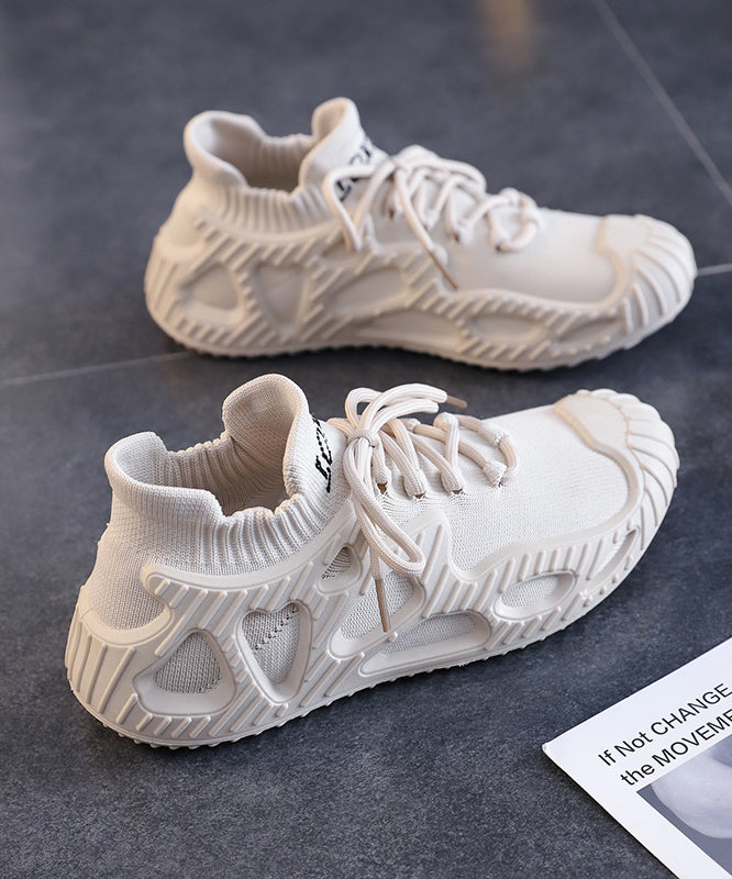 Casual Beige Breathable Mesh Flats Shoes