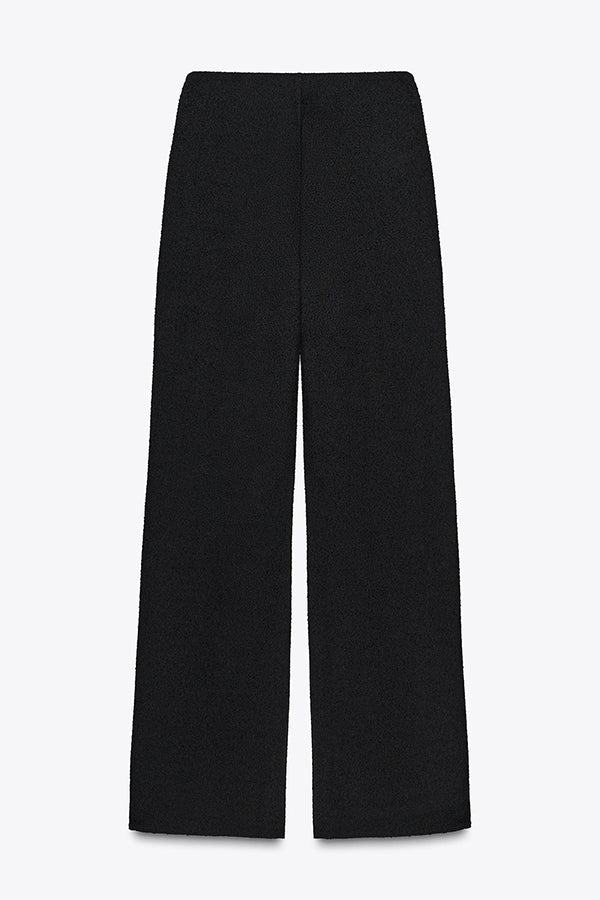 Contrast Color Stretch High Waist Casual Straight Pants