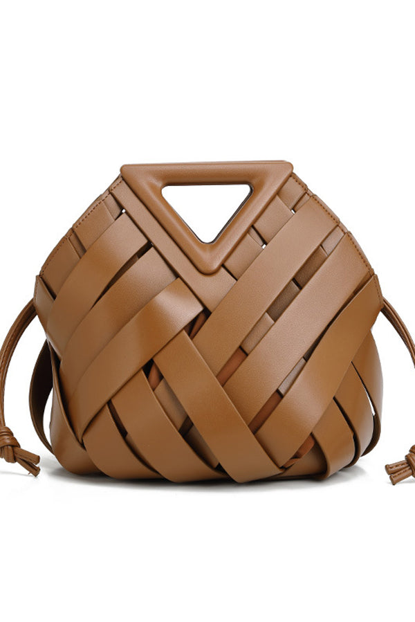 Triangle Woven Large-capacity Handbag