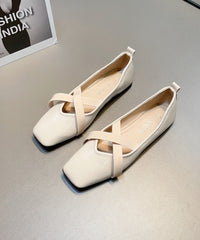 Wine Red Faux Leather Flat Shoes For Splicing Cross Strap