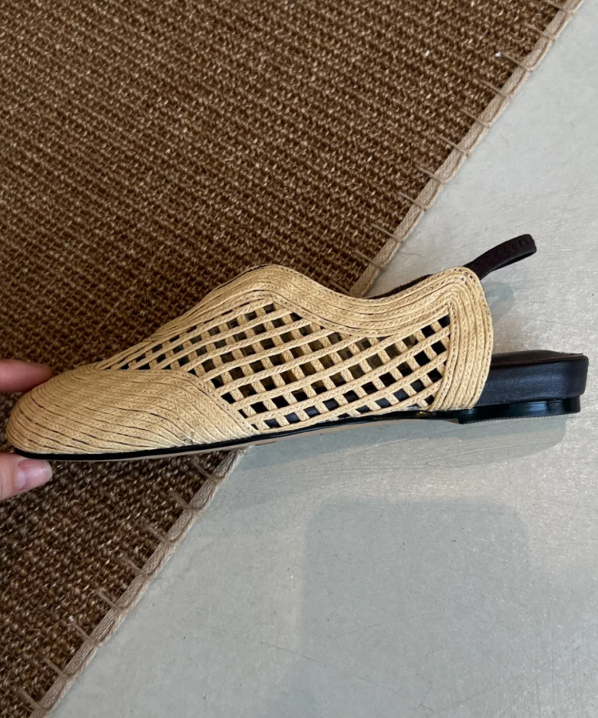 White Flat Sandals Sheepskin Boutique Splicing Hollow Out