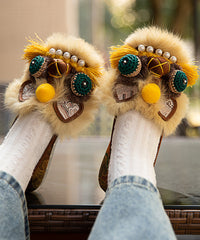 Handmade Flats Comfortable Tiger Head Shoes