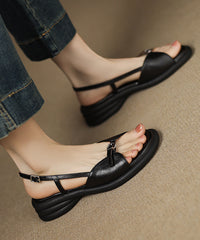 Splicing Chunky Sandals Pink Sheepskin Peep Toe