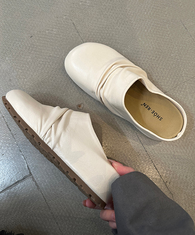 Brown Platform Faux Leather Stylish Splicing Slide Sandals