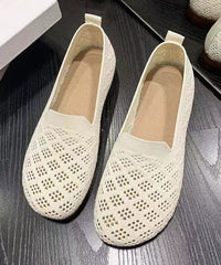Beige Breathable Mesh Comfy Splicing Flat Feet Shoes