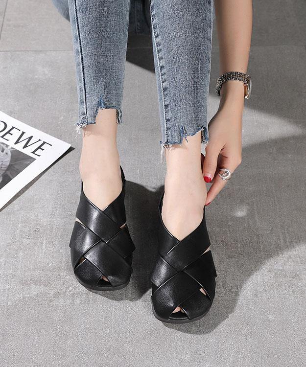 Black Hiking Sandals Hollow Out best sandals for walking