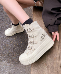 Casual Platform Canvas Boots Pink