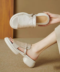 Green Splicing Platform Slide Sandals Peep Toe