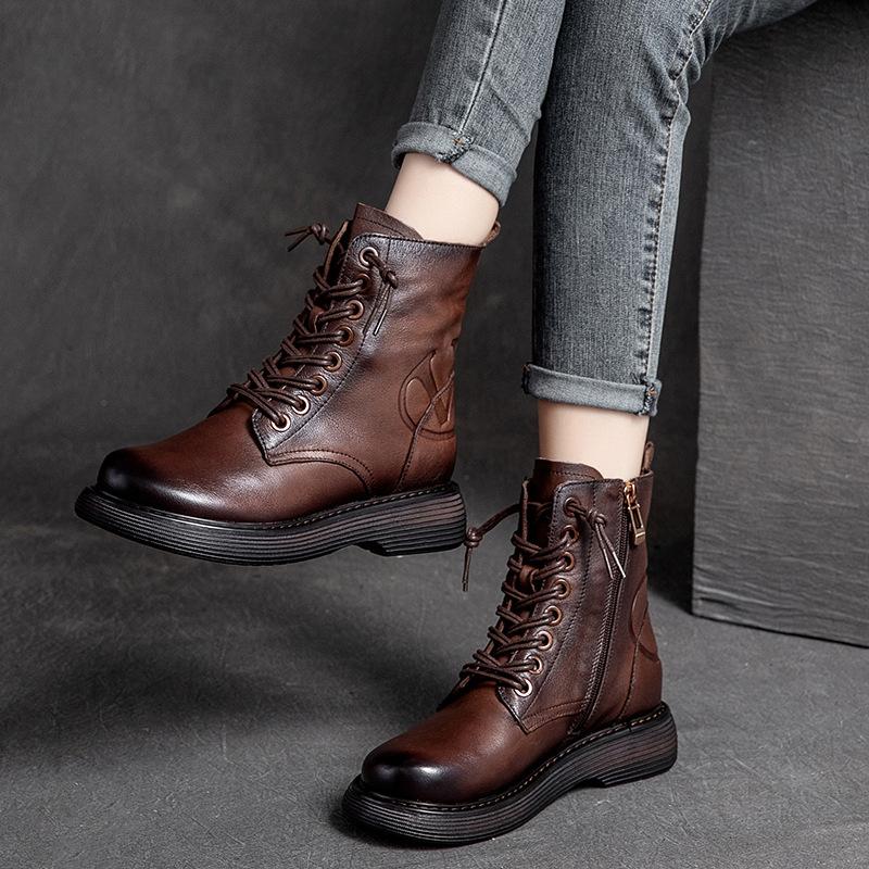 Autumn Winter Retro Casual Leather Boots