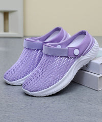 Purple Comfy Breathable Mesh Splicing Slide Sandals
