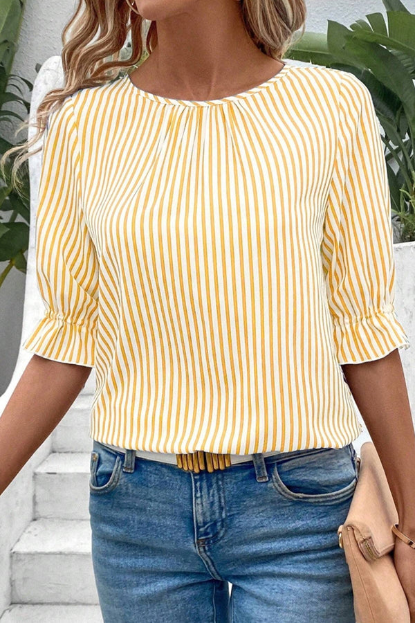 Striped Printed Button Half Sleeve Casual Shirt