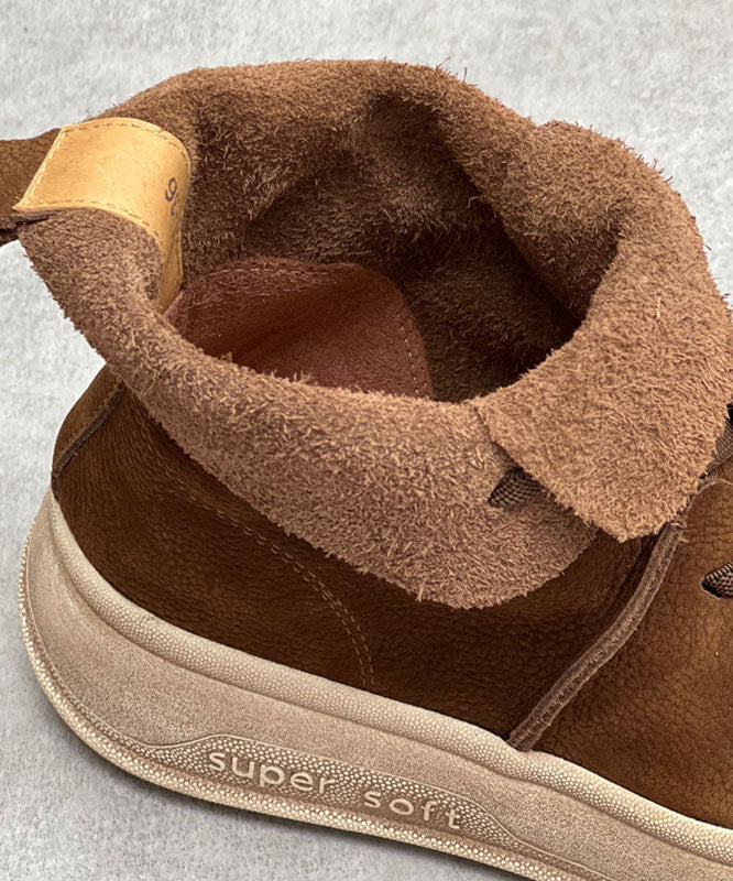 Splicing Chocolate Boots Cross Strap Ankle Boots