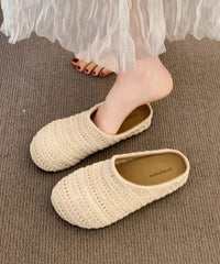 Beige Comfortable Breathable Mesh Splicing Slide Sandals