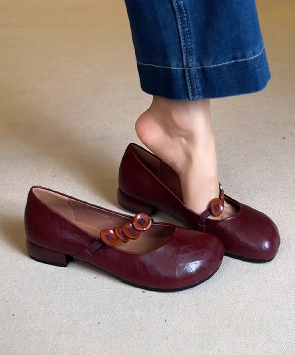 Red Faux Leather Casual Splicing Flat Shoes For Women