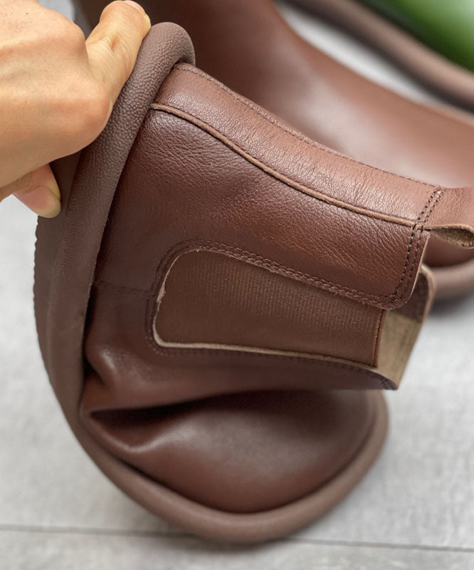 Chocolate Boots Cowhide Leather Shelsea Boots