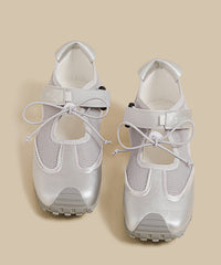 Purple Hollow Out Splicing Flat Shoes For Women