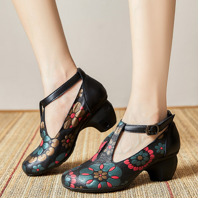 Autumn Retro Leather Pump Casual Shoes
