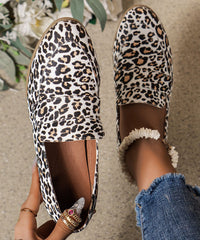 Unique Pink Leopard Original Design Flat Shoes Faux Leather