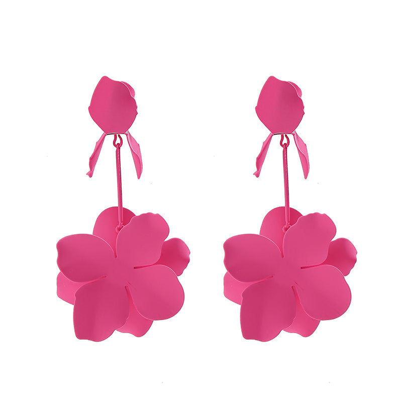 Dopamine Flower Retro Metal Stud Earrings