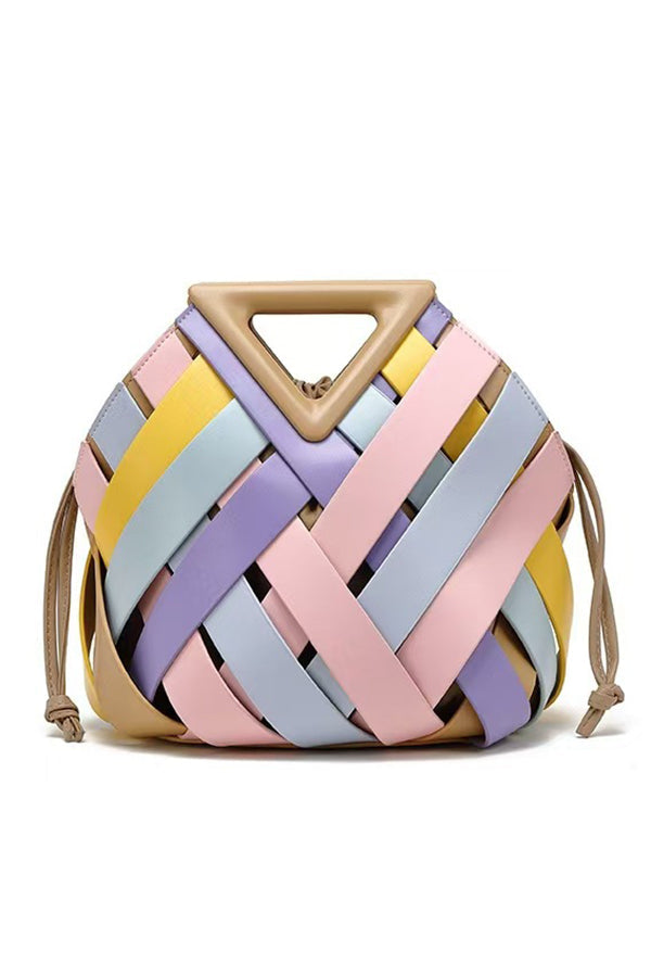 Triangle Woven Large-capacity Handbag