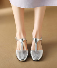 Mulberry Sandals Cowhide Leather Splicing Hollow Out