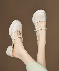 Blue Chunky Sheepskin Simple Splicing Slide Sandals