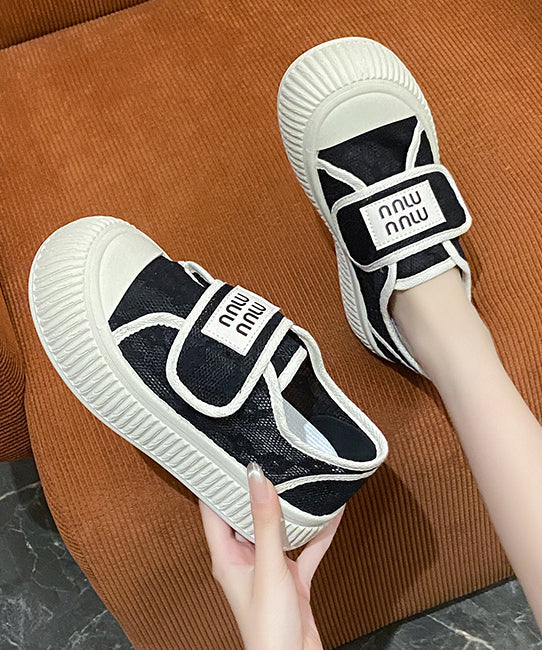 Casual Comfy Beige Breathable Mesh Splicing Flats