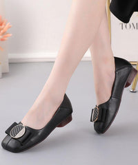 Black Loafer Shoes Genuine Leather Splicing Loafer Shoes