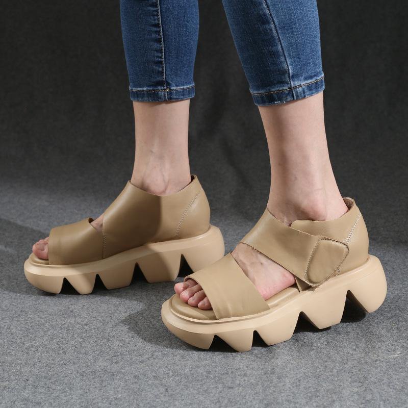 Summer Chocolate Walking Sandals Platform Peep Toe Sandals