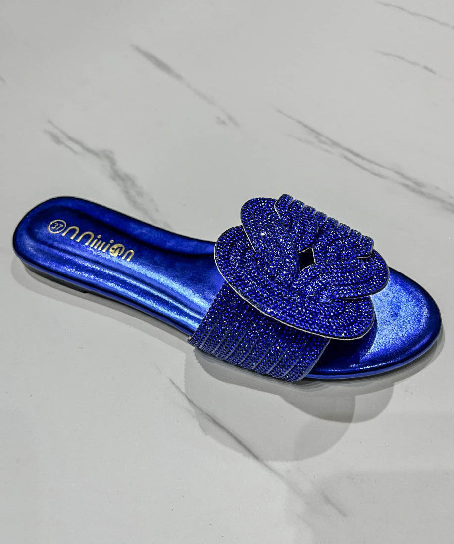 Boutique Green Slide Sandals Zircon