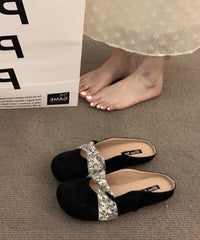 Chic Yellow Suede Boutique Splicing Slide Sandals