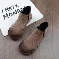Cozy Autumn Vintage Handmade Comfort Short Boots Women