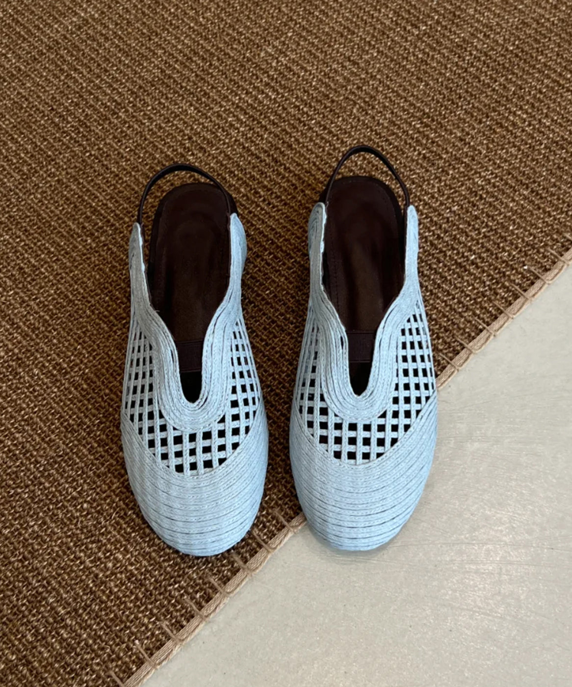 White Flat Sandals Sheepskin Boutique Splicing Hollow Out