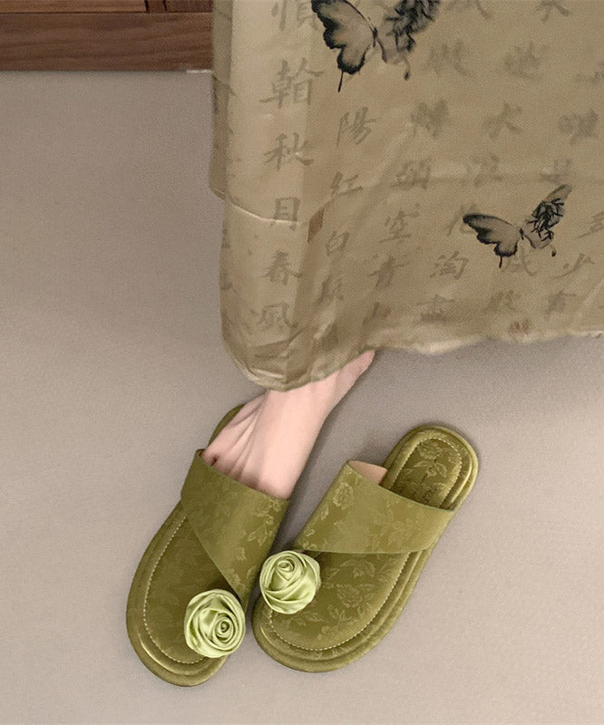 Purple Floral Toe Set Slippers