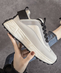 Casual Blue Lace Up Splicing Platform Shoes