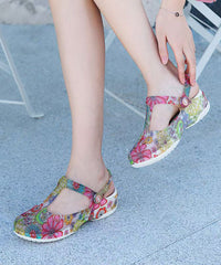 Summer Hollow Out Print Wedge Beach Slide Sandals