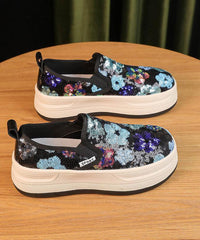 Beautiful Pink Sequins Print Tulle Loafer Shoes