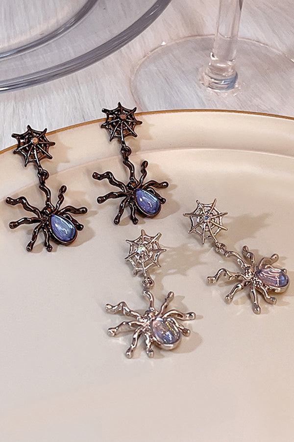 Moonstone Dark Spider Earrings