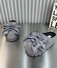 Yellow Bow Versatile Platform Bottom Slippers