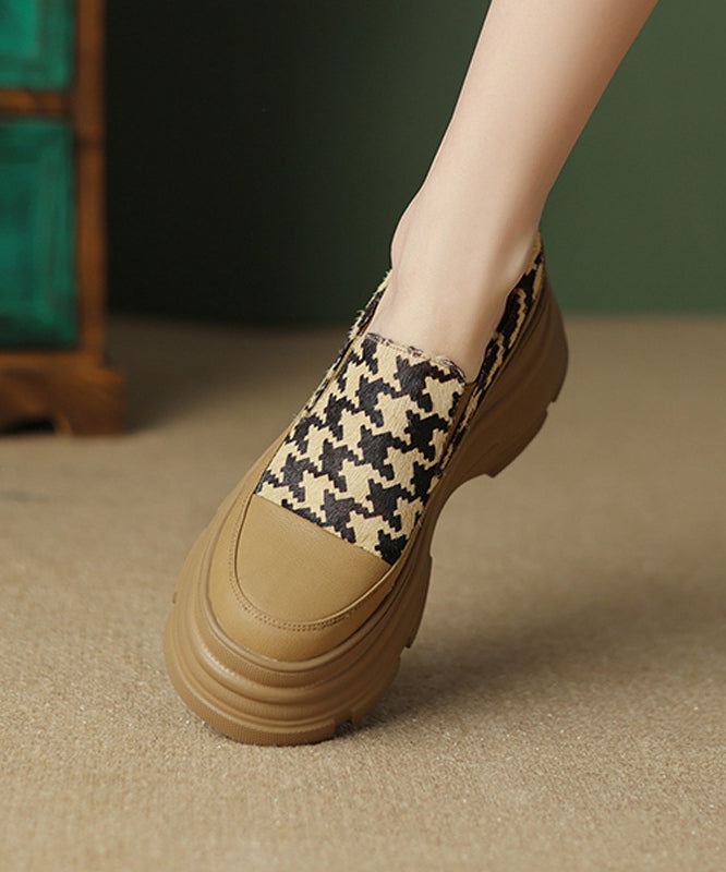 Black Versatile Splicing Platform Loafer Shoes