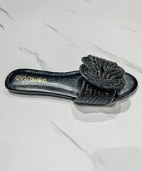 Summer Boutique Green Slide Sandals Zircon