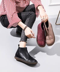Black Warm Fleece Splicing Platform Flat Shoes