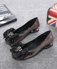 DIY Bow Splicing Flats Faux Leather